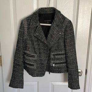 Banana republic black & white cropped jacket sz 8